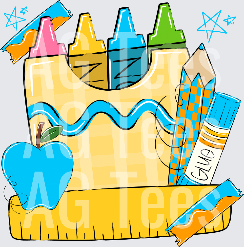 BACK TO SCHOOL BLANK BLUE
