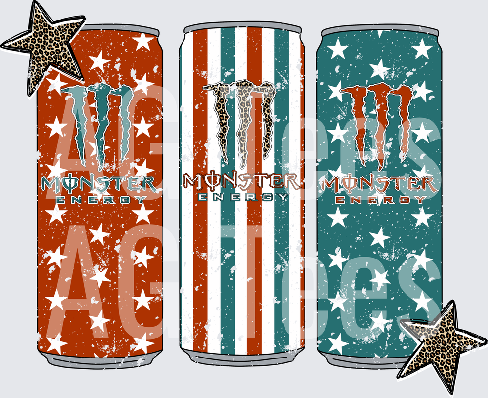Patriotic monster cans