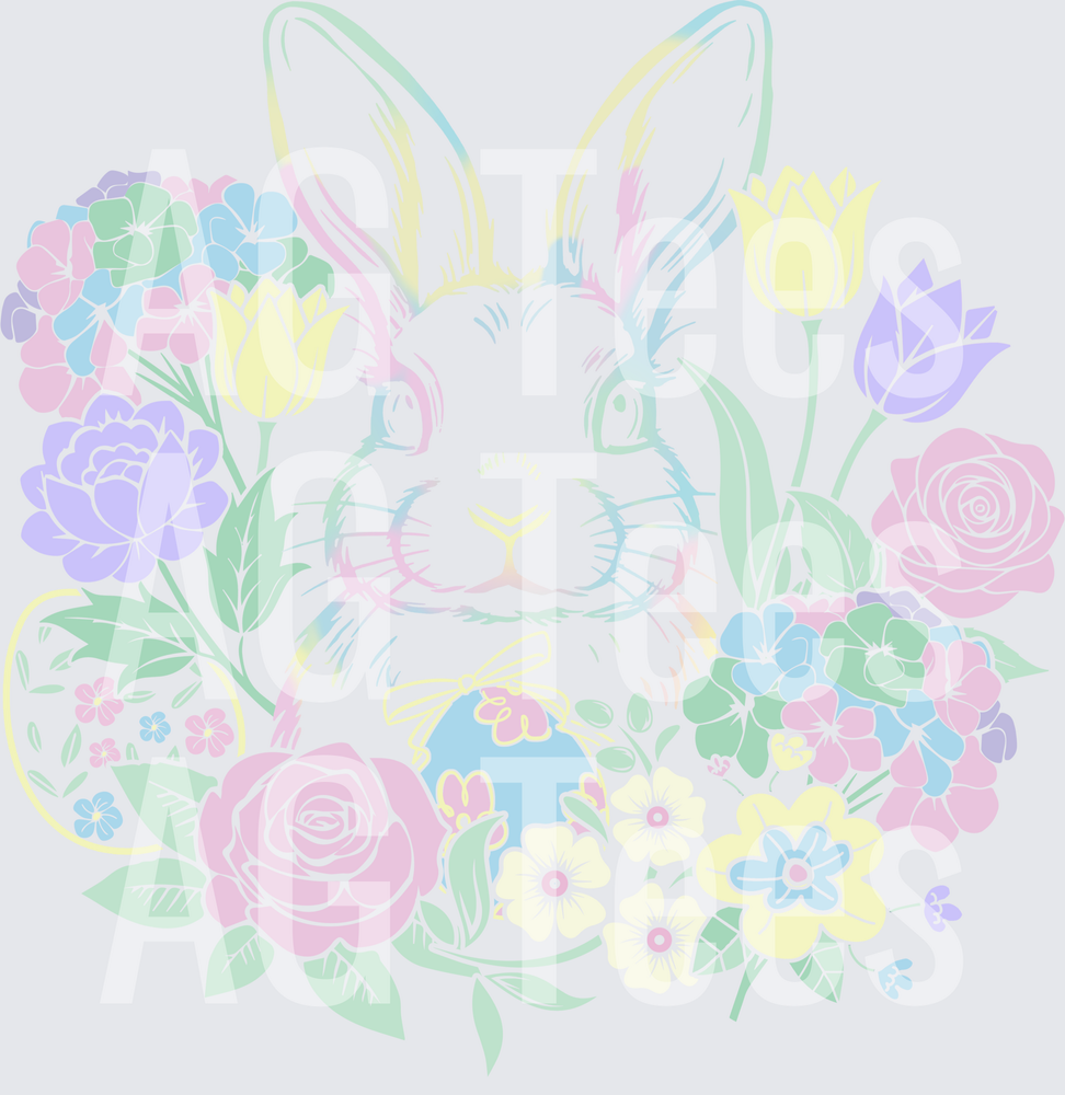 Floral Happy easter Bunny No Words