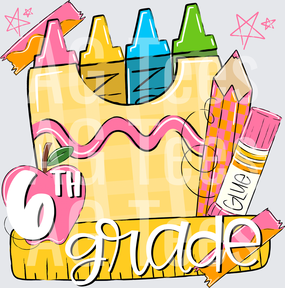 BACK TO SCHOOL PINK 6TH GRADE