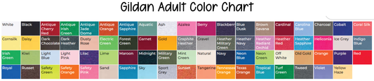 Gildan Color Chart