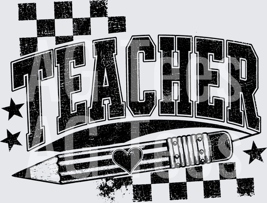 TEACHER PENCIL DISTRESSED