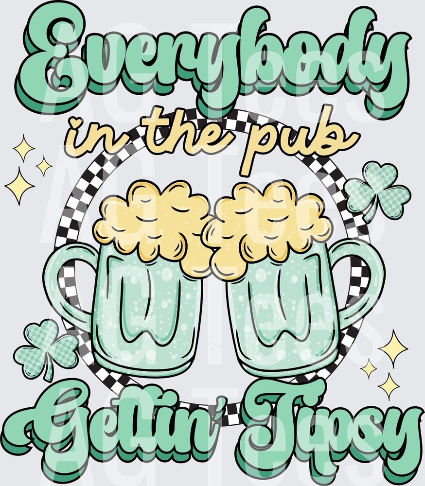 Everybody in the pub getting tipsy