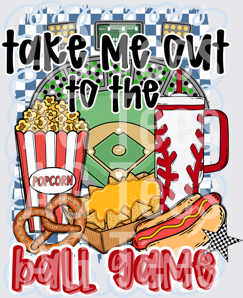 Take me out to the ball game squiggle frame