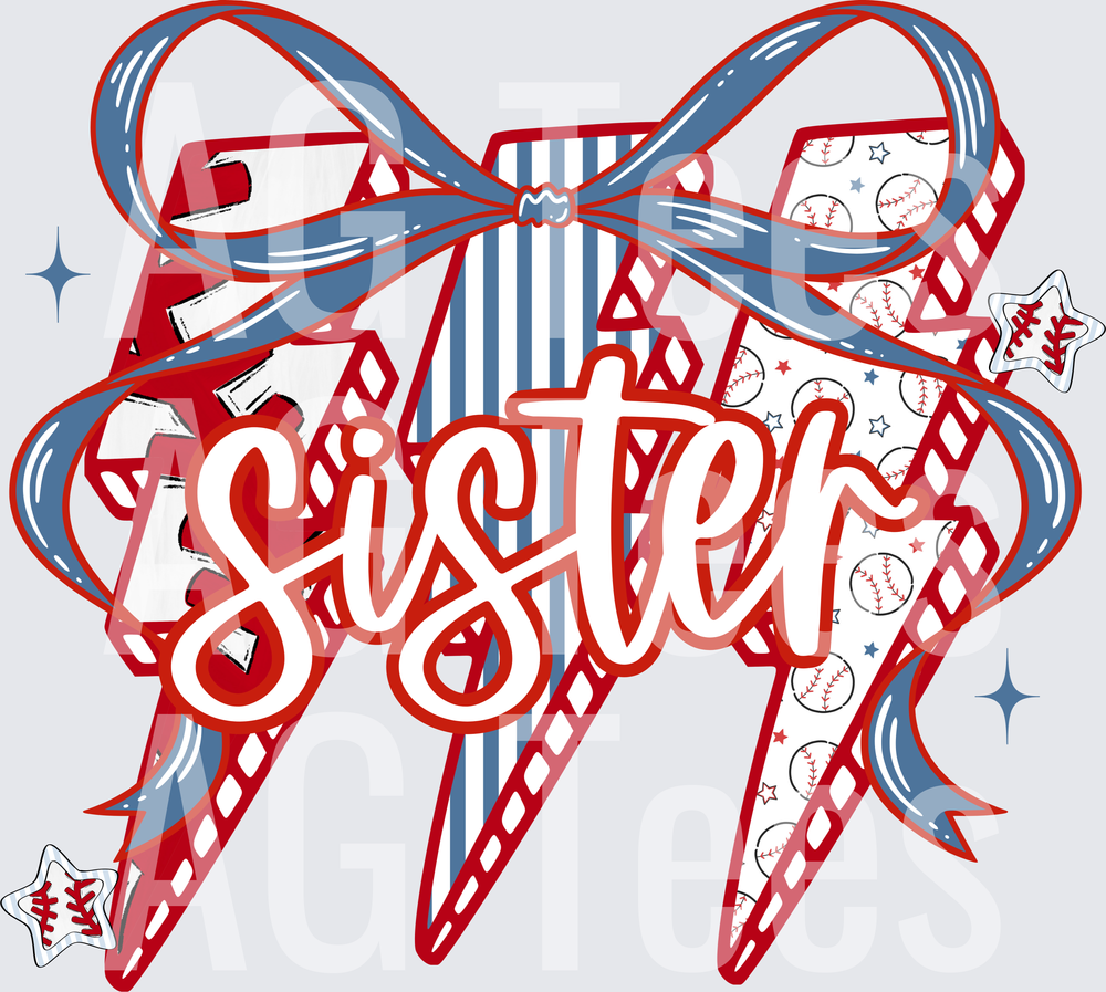 Baseball lightning bolt sister