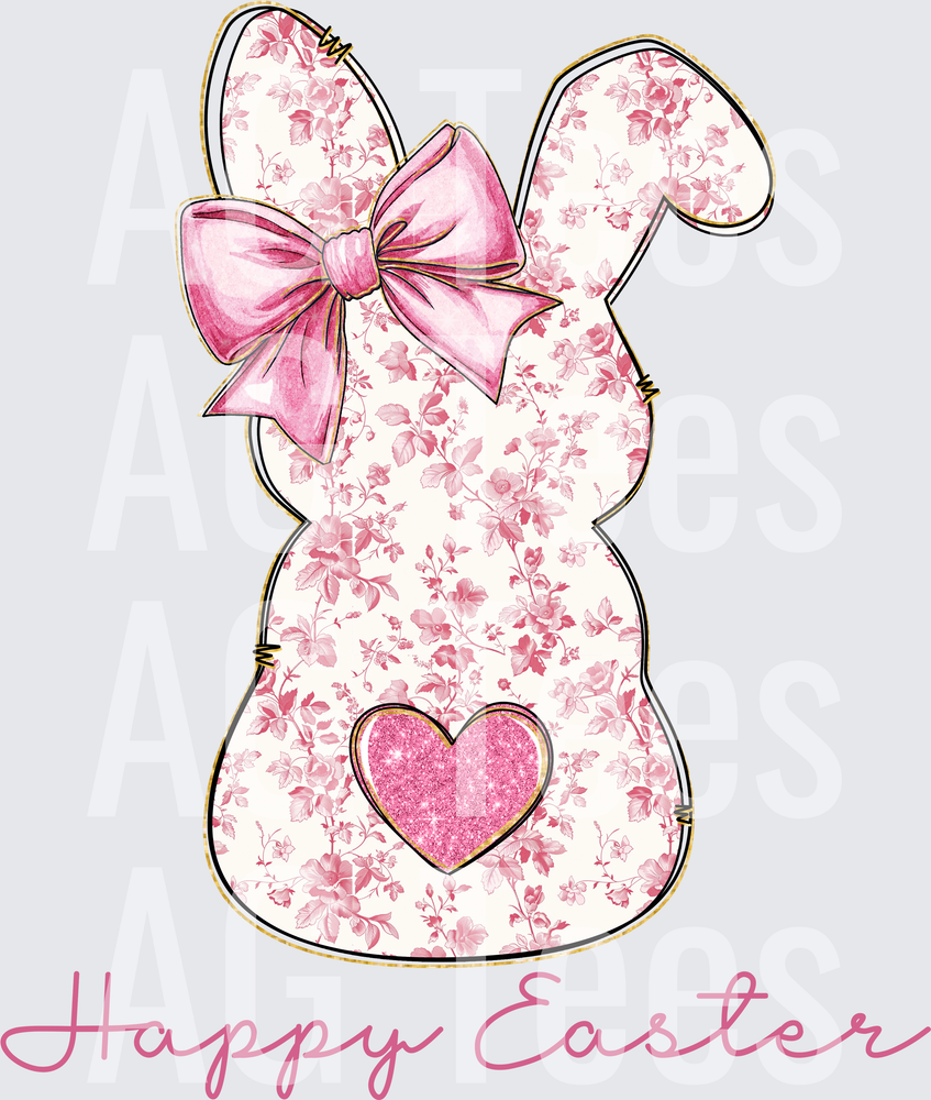 _Floral Pink Easter Bunny