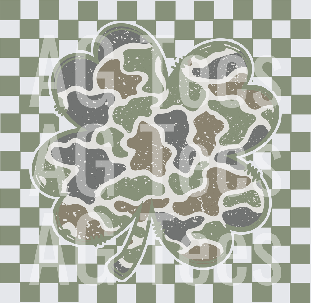 Camo clover checkered background