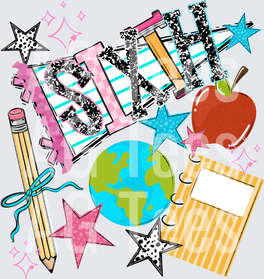 BACK TO SCHOOL NAME PENNANT SIXTH