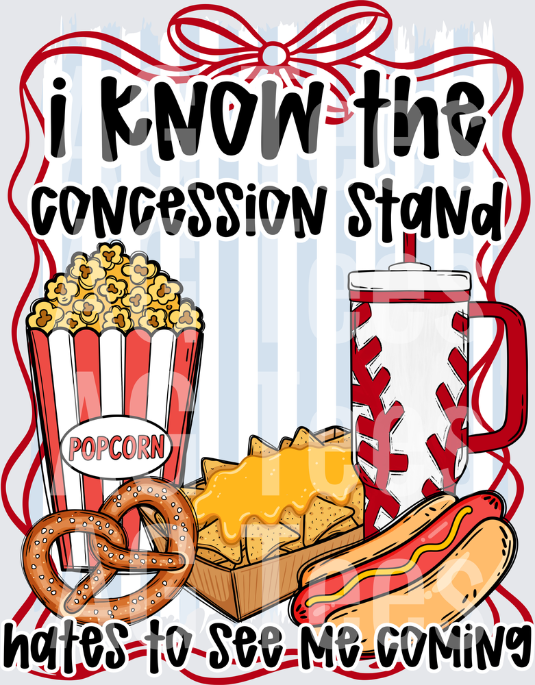 Concession stand blue stripes
