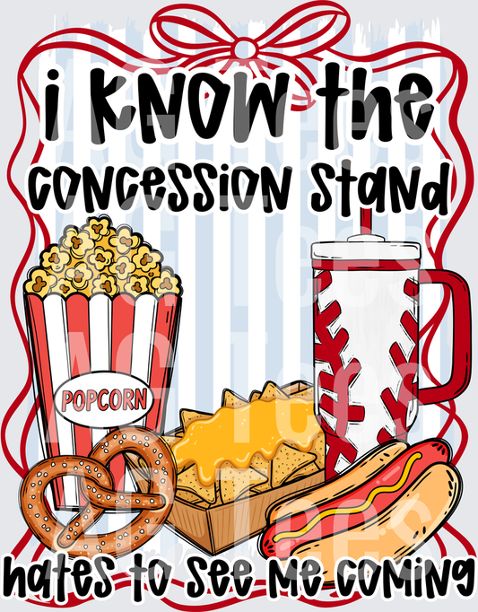 Concession stand blue stripes
