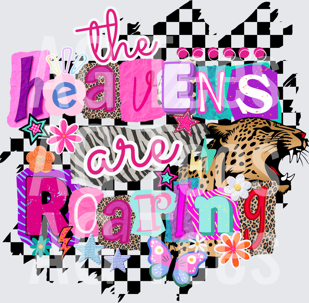 The heavens are roaring checkered background