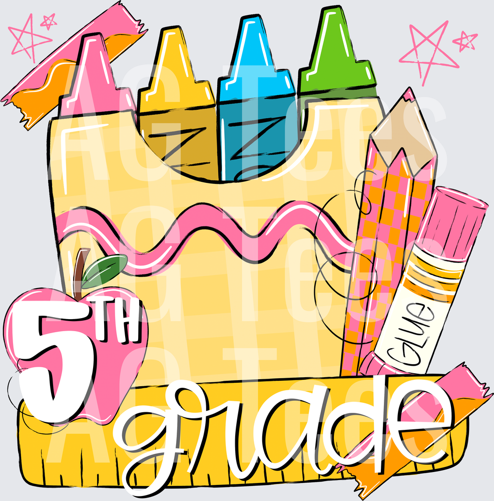 BACK TO SCHOOL PINK 5TH GRADE