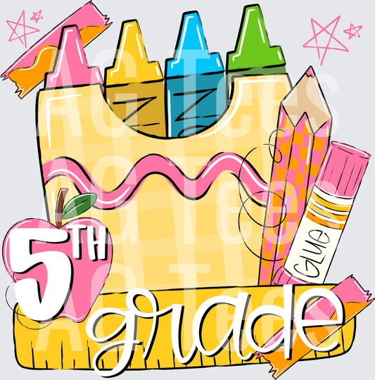 BACK TO SCHOOL PINK 5TH GRADE