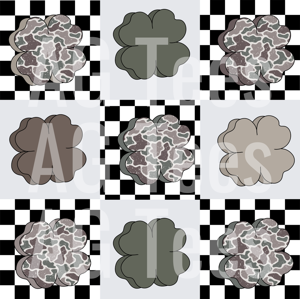 Camo clover’s checkered squares