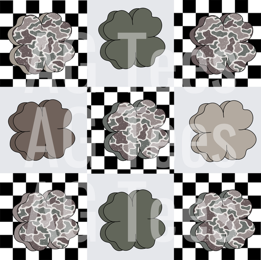 Camo clover’s checkered squares