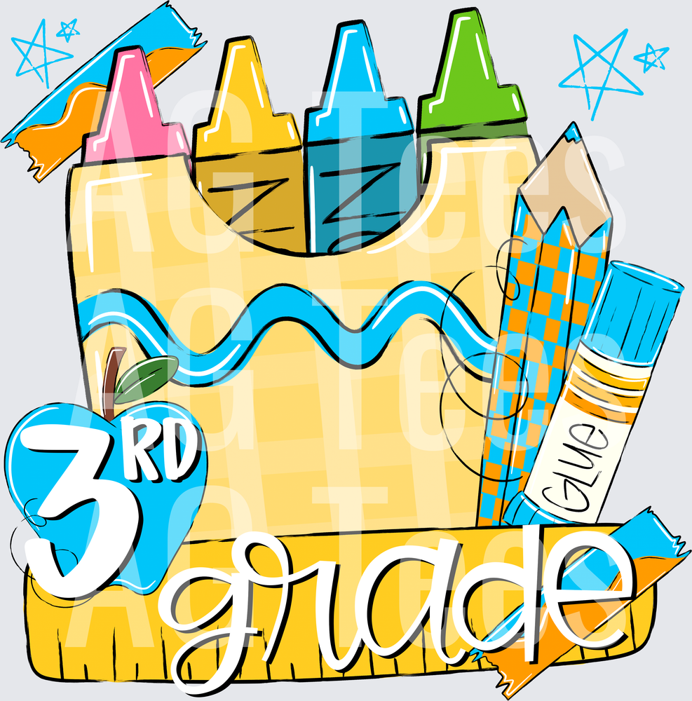 BACK TO SCHOOL BLUE 3RD GRADE