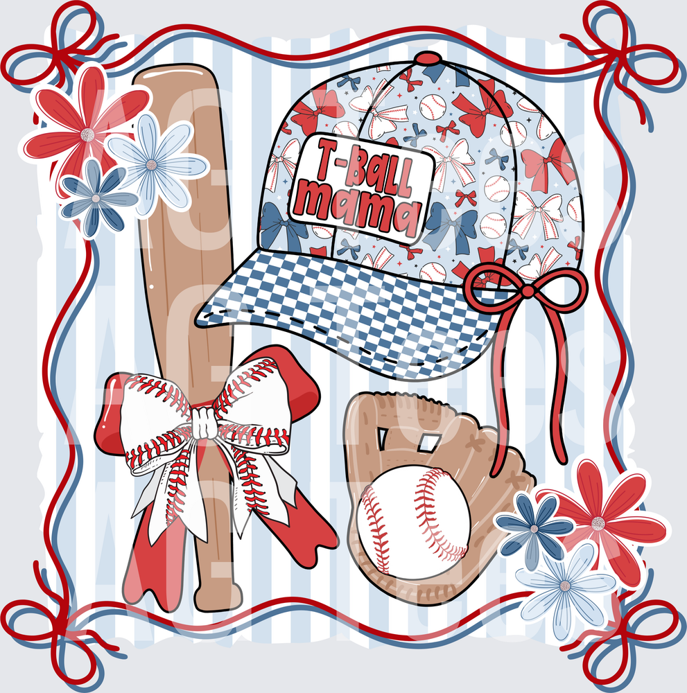 T-ball mama hat collage