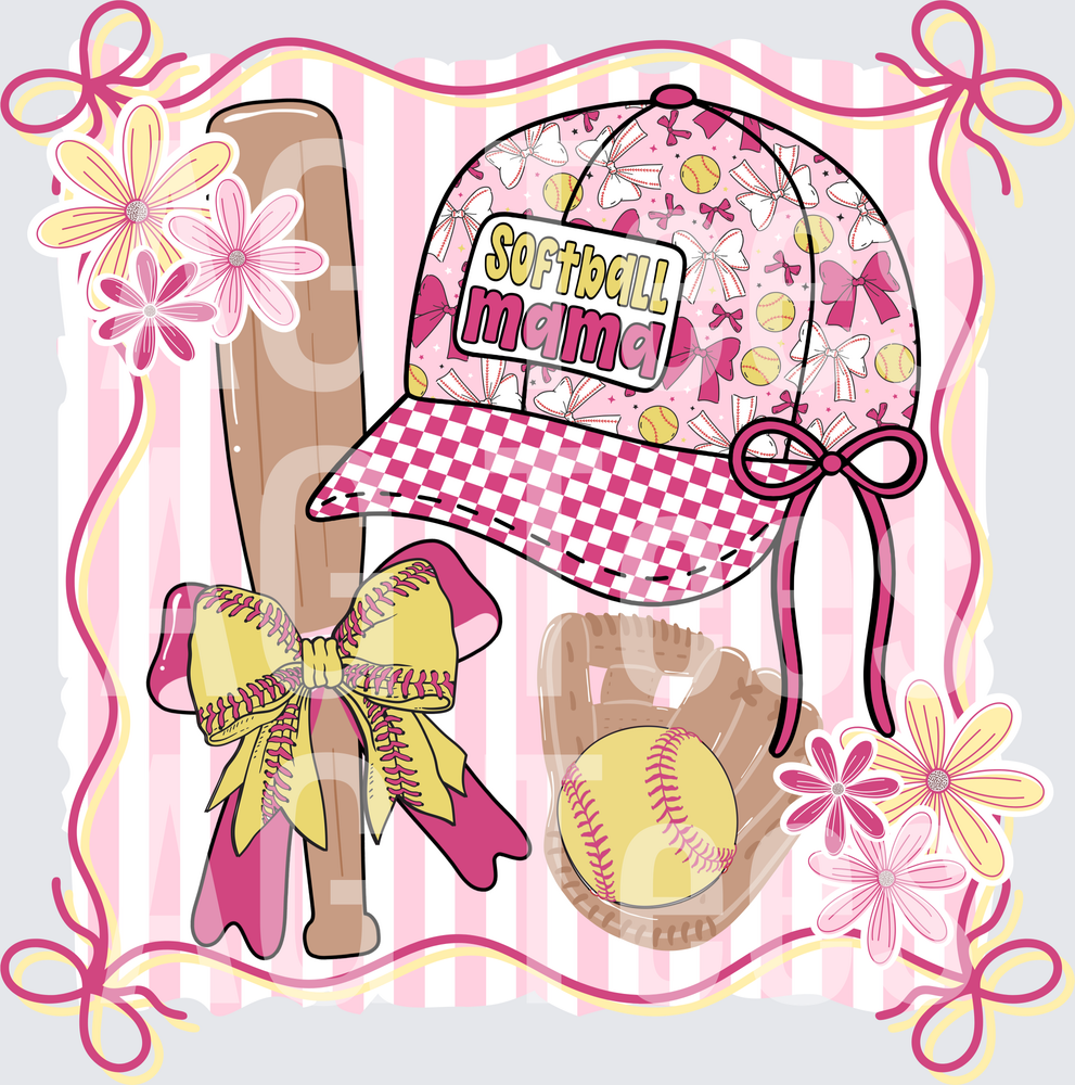 Softball mama hat collage(1)