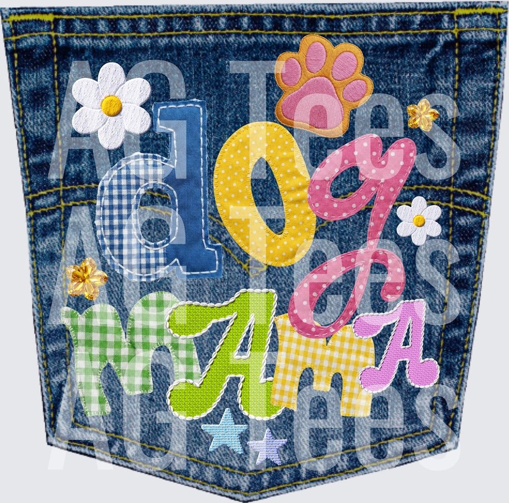 DOG MAMA DENIM POCKET