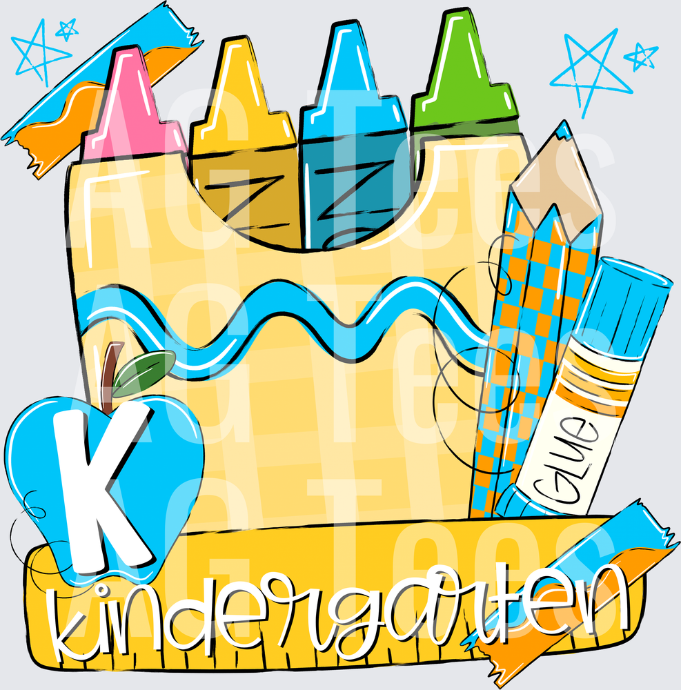 BACK TO SCHOOL BLUE KINDERGARTEN