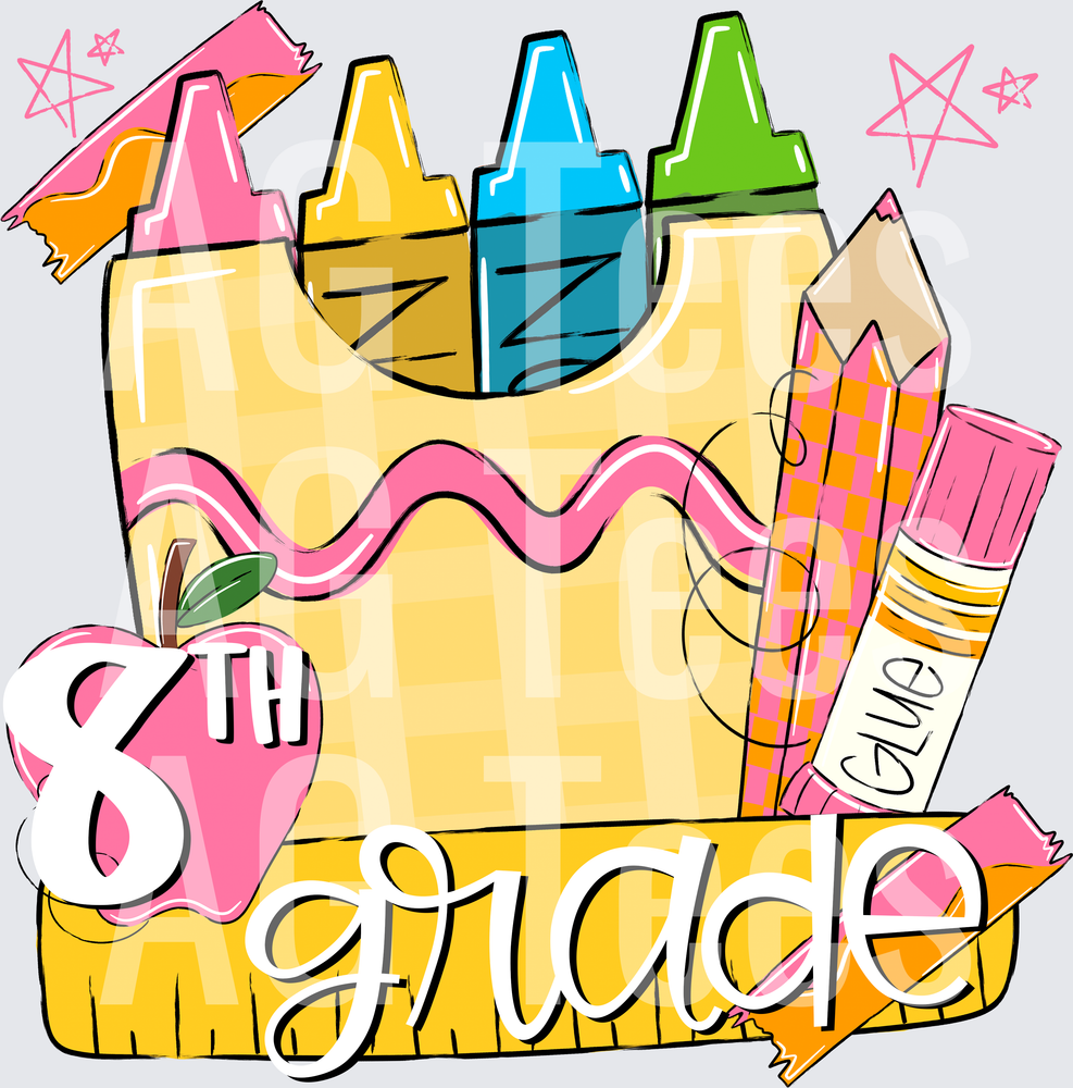 BACK TO SCHOOL PINK 8TH GRADE