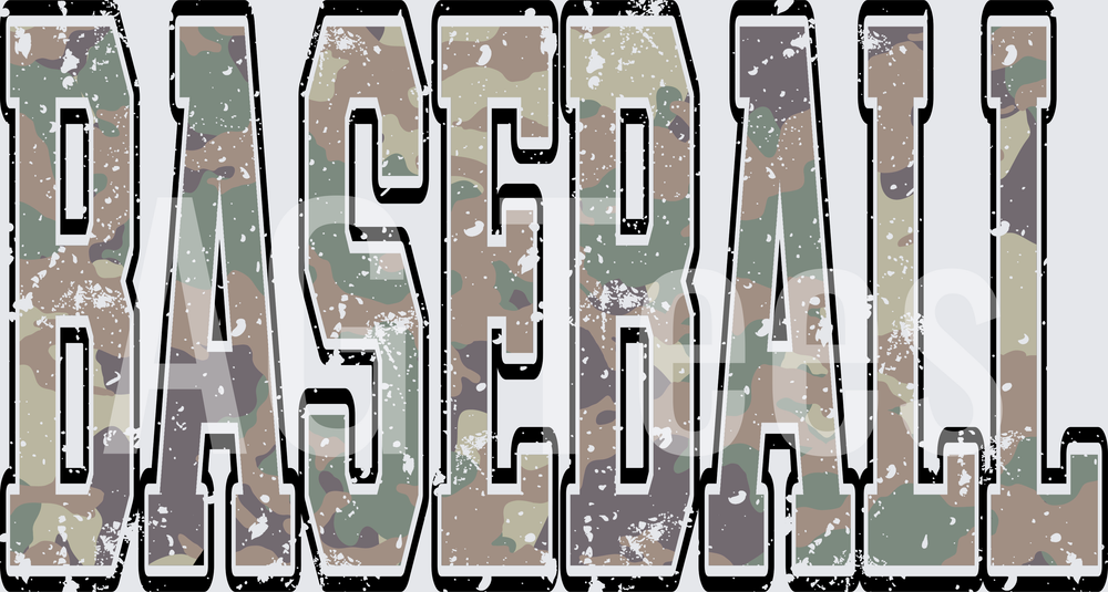 Vintage distressed camo baseball